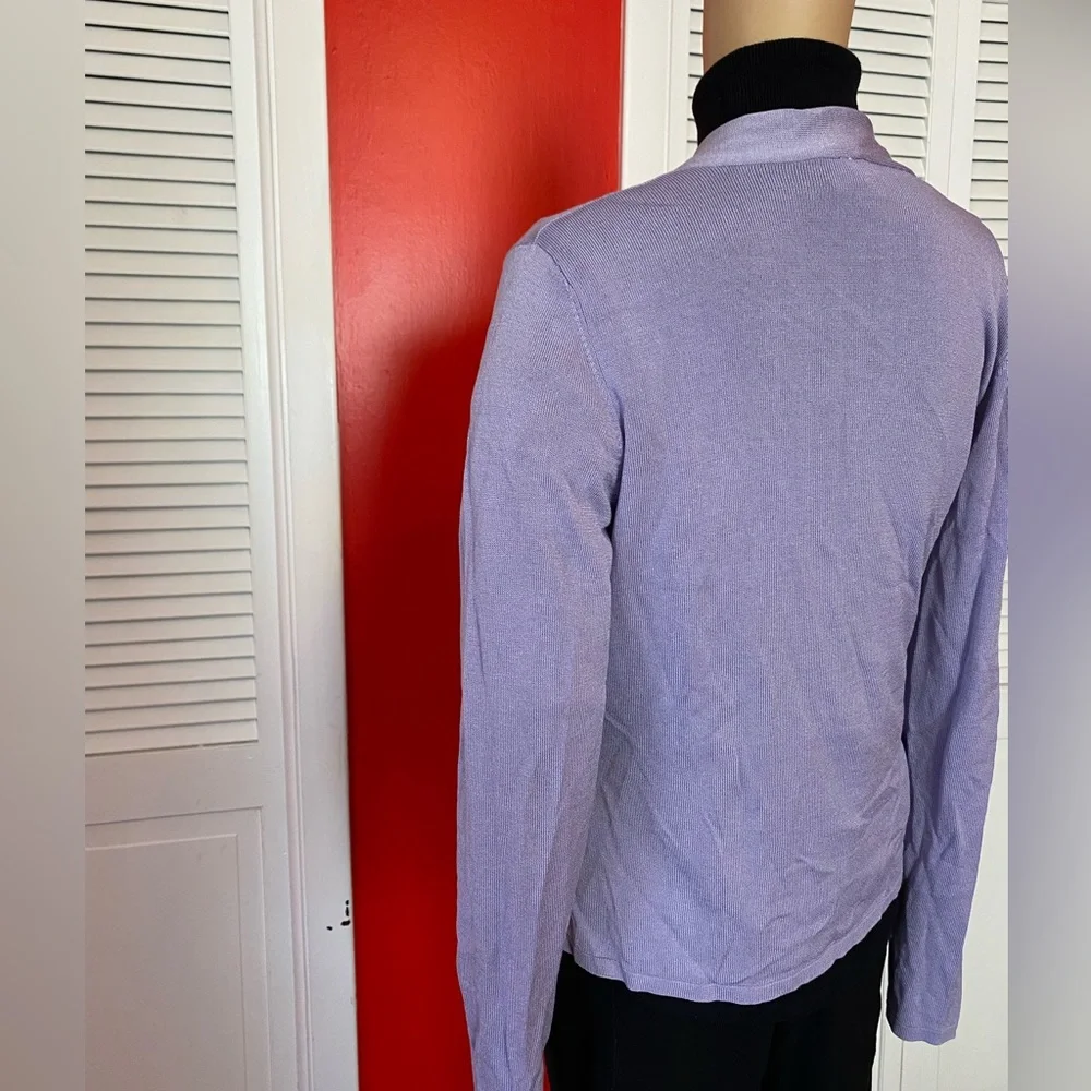 Eileen Fisher purple wrap waist blouse in size petite large. - Picture 5 of 16